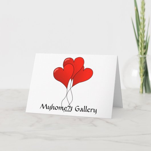 Vintage heart-ballons - Customized Kaart (Achterkant)