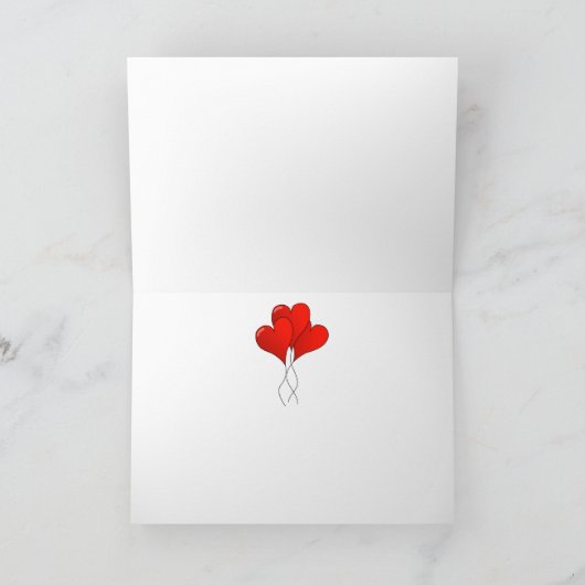 Vintage heart-ballons - Customized Kaart (Binnen)