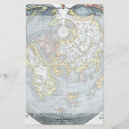 Vintage Heart Shaped Antiek Wereldkaart Peter Apia Briefpapier