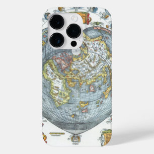 Vintage Heart Shaped Antiek Wereldkaart Peter Apia Case-Mate iPhone 14 Pro Hoesje