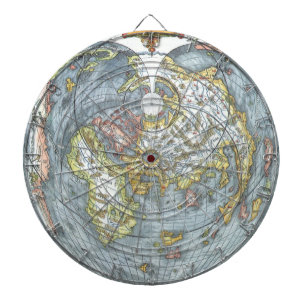 Vintage Heart Shaped Antiek Wereldkaart Peter Apia Dartbord