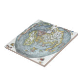 Vintage Heart Shaped Antiek Wereldkaart Peter Apia Tegeltje (Zijkant)