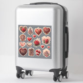 Vintage Heart Valentijnstickerblad Sticker (Koffer)
