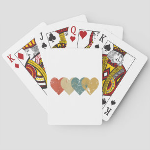 Vintage Hearts Cool Retro Valentines Day Gift for Pokerkaarten