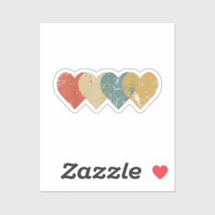 Vintage Hearts Cool Retro Valentines Day Gift for Sticker