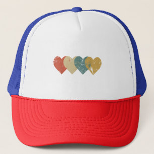 Vintage Hearts Cool Retro Valentines Day Gift for Trucker Pet