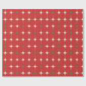 Vintage Heden-daagse Rode Kerstster Cadeaupapier (Vlak)
