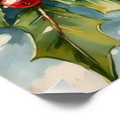 Vintage Hedgehog Among Holly Christmas Perfect Poster (Hoek)