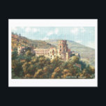 Vintage Heidelberg Castle  Briefkaart<br><div class="desc">This postcard is a reproduction of a vintage travel postcard showing the castle (schloss) in Heidelberg.</div>