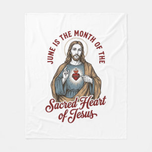 Vintage Heilig Hart van Jezus Juni Religieus Shirt Fleece Deken