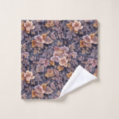 Vintage Heirloom Petals purple floral Bad Handdoek (Wasdoekje)