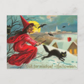 Vintage heks en katten Briefkaart (Voorkant)