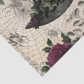 Vintage heks Floral Halloween Ephemera Tissuepapier (Detail)