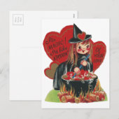 Vintage "Heks" Valentijn Feestdagenkaart (Voorkant / Achterkant)
