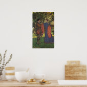 Vintage Held Prins Ridder Glanzende Wapenrusting P Poster (Keuken)