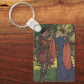 Vintage heldenprins ridder schitterend harnas prin sleutelhanger (Voorkant)