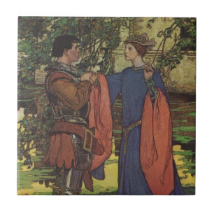 Vintage heldenprins ridder schitterend harnas prin tegeltje