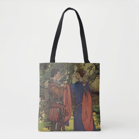 Vintage heldenprins ridder schitterende wapenrusti tote bag (Voorkant)