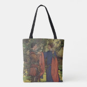 Vintage heldenprins ridder schitterende wapenrusti tote bag (Achterkant)