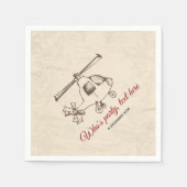 vintage, helikopter, vliegtuigcocktail "Napkins" Servet (Voorkant)
