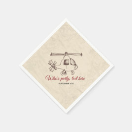 vintage, helikopter, vliegtuigcocktail "Napkins" Servet