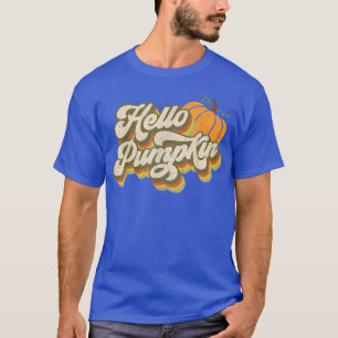 Vintage Hello Pompoen Kruiden Esdoorn Herfst Herfs T-shirt