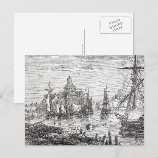 Vintage Helsinki Harbour Finland Briefkaart (Voorkant / Achterkant)