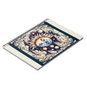 Vintage Hemel Half Zon & Maan Blauw Geel Notitieboek (Linkerzijde)