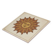Vintage Hemel Zon Gezicht Tegeltje (Zijkant)
