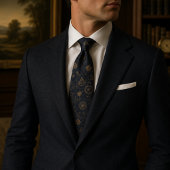 Vintage Hemelkompas Navyblauw  Stropdas