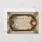 Vintage Hemelse Art Nouveau Bruiloft Bedankkaart (Voorkant)