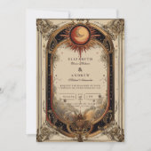 Vintage Hemelse Art Nouveau Bruiloft Kaart (Voorkant)