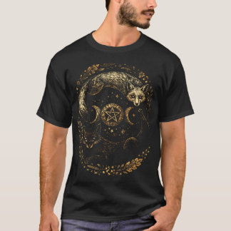 Vintage Hemelzon en Maan Vos Yin Yang T-shirt