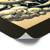 Vintage Hemelzon & Maan  Poster (Hoek)