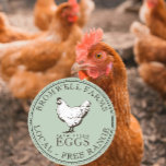 VINTAGE HEN BOERDERIJ FRESH EGG Bleek groen etiket<br><div class="desc">De schaduw van 1930 van bleek groen met bruine aardtoonkleurige inkt op deze  afbeelding en gestippelde grens maakt dit tot een klassiek ouderwets etiket voor je eieren of hun huiscorrespondentie. Open lettertype.</div>