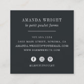 Vintage Hen | Boerderij land Vierkante Visitekaartje (Achterkant)