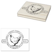 VINTAGE HEN Houstamp Verse lokale Boerderijen Eier Rubberstempel (Gestempeld)