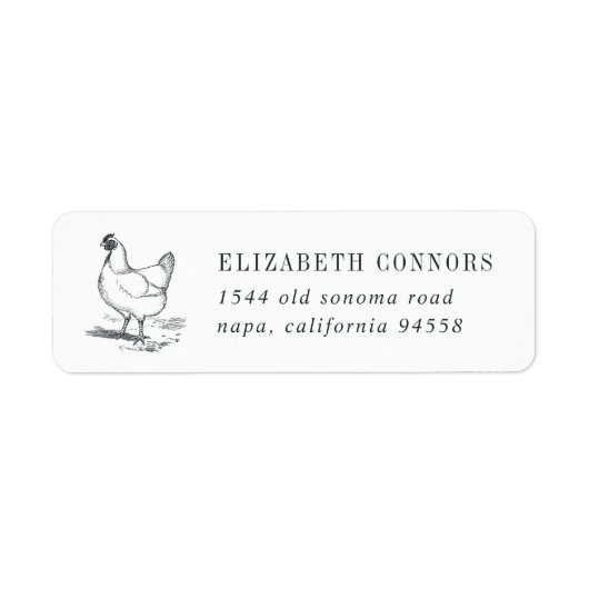 Vintage Hen | Retouradres Etiket (Voorkant)