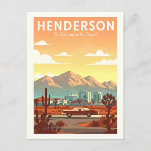 Vintage Henderson Nevada Briefkaart (Voorkant)