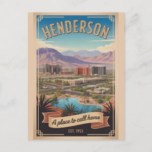 Vintage Henderson Nevada Retro Reisposter Briefkaart