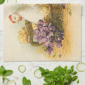 Vintage Henen en kippen Pasen Theedoek (Gevouwen)