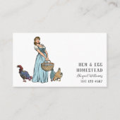 Vintage hennen QRCode Visitekaartje (Voorkant)