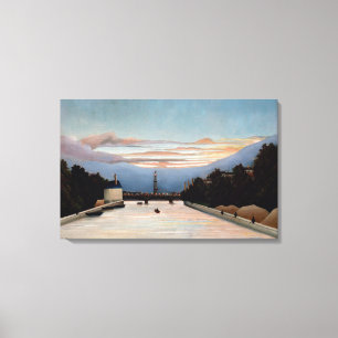 Vintage Henri Rousseau de Eiffeltoren Canvas Afdruk