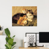 Vintage Henriëtte Ronner Knip's kattenolie schilde Poster (Thuiskantoor)