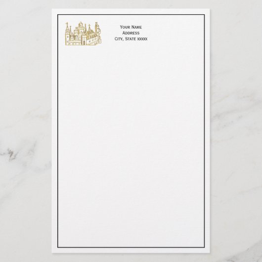 Vintage Heraldic Castle #2 Crest Faux Gold Briefpapier (Voorkant)