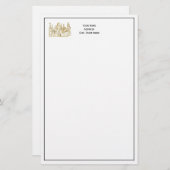 Vintage Heraldic Castle #2 Crest Faux Gold Briefpapier (Voorkant / Achterkant)