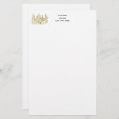 Vintage Heraldic Castle #2 Crest Faux Gold Briefpapier (Voorkant / Achterkant)