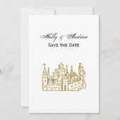 Vintage Heraldisch Kasteel #2 Wapen Faux Goud Kaart (Voorkant)