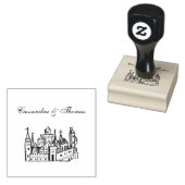 Vintage Heraldisch Kasteel #2 Wapenembleem Rubberstempel (Gestempeld)