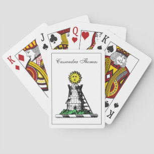 Vintage Heraldisch Middeleeuws Kasteel Embleem Wap Pokerkaarten